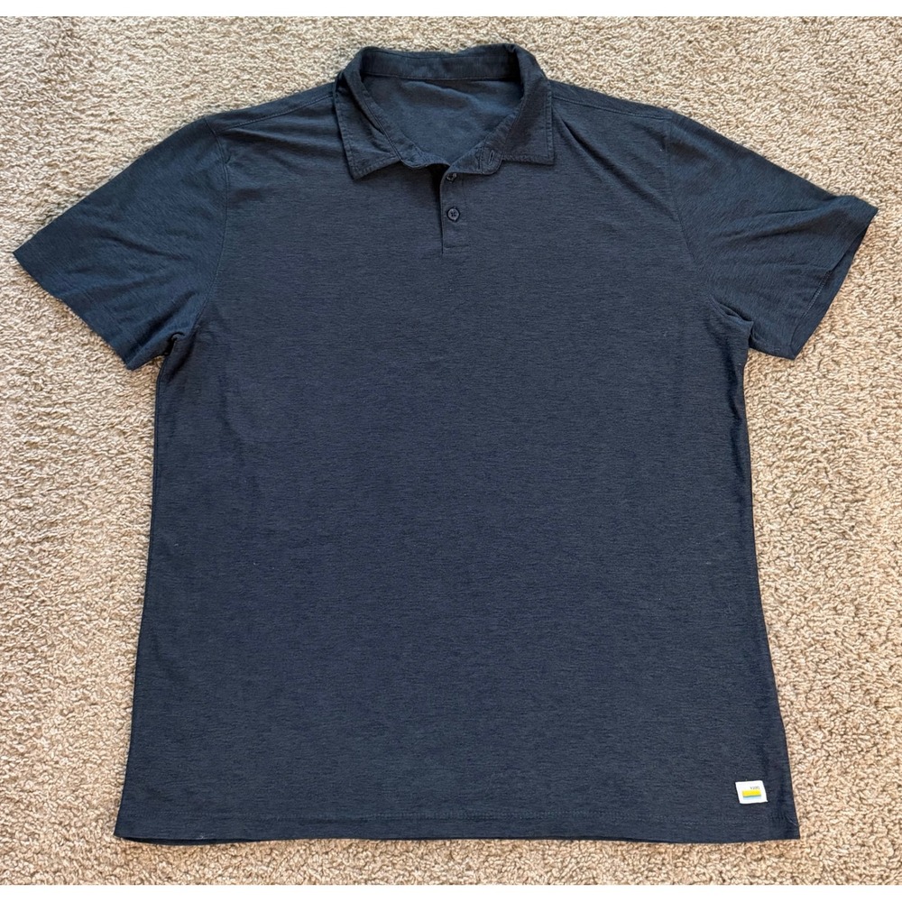 Vuori Strato Tech Polo Mens XL Charcoal Heather Grey Short Sleeve Performance